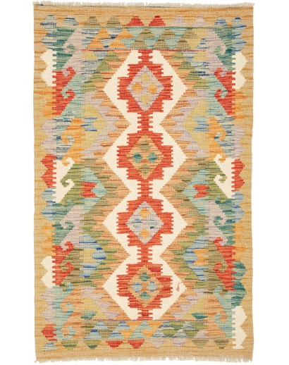 Tappeto Kilim Afghanistan marrone bianco 78x127