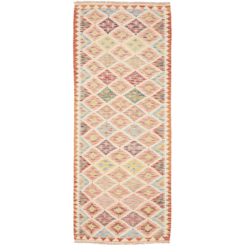 Tappeto Kilim Afghanistan giallo arancione 99x244