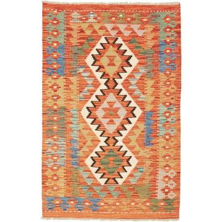 Tappeto Kilim Afghanistan arancione grigio 80x125