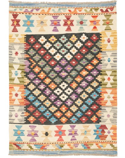 Tappeto Kilim Afghanistan giallo grigio 82x113