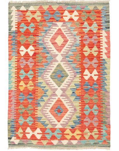 Tappeto Kilim Afghanistan marrone rosso 80x116