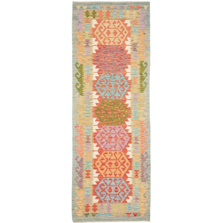 Tappeto Kilim Afghanistan marrone bianco 85x247