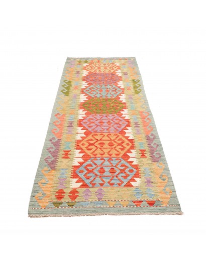 Tappeto Kilim Afghanistan marrone bianco 85x247