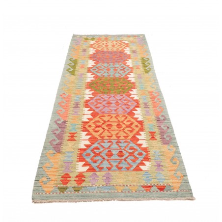 Tappeto Kilim Afghanistan marrone bianco 85x247