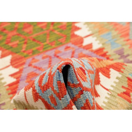 Tappeto Kilim Afghanistan marrone bianco 85x247