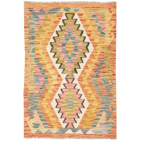 Tappeto Kilim Afghanistan marrone arancione 81x118