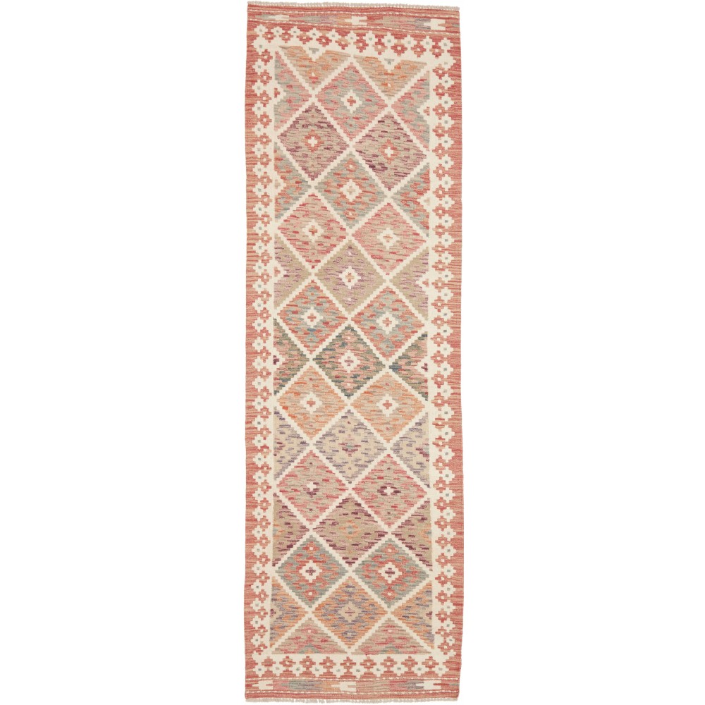 Tappeto Kilim Afghanistan marrone bianco 75x250
