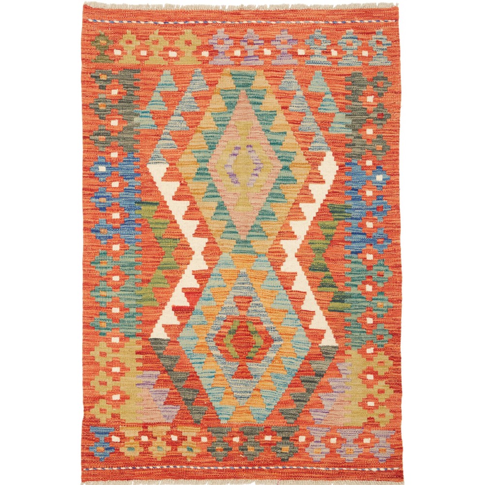 Tappeto Kilim Afghanistan arancione grigio 82x121