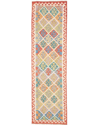 Tappeto Kilim Afghanistan marrone grigio 81x294