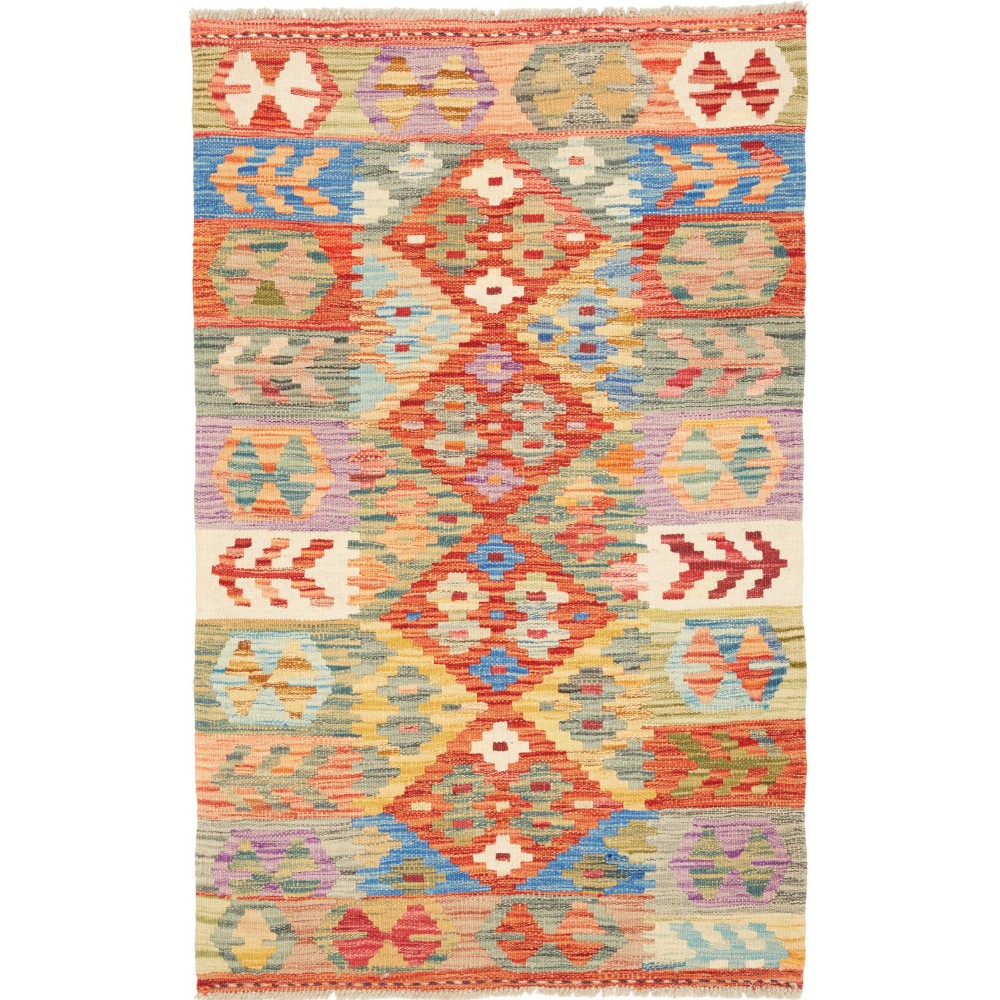 Tappeto Kilim Afghanistan marrone 81x127