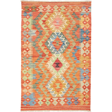 Tappeto Kilim Afghanistan arancione marrone 80x124