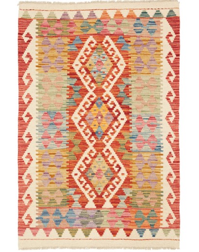 Tappeto Kilim Afghanistan marrone arancione 80x122