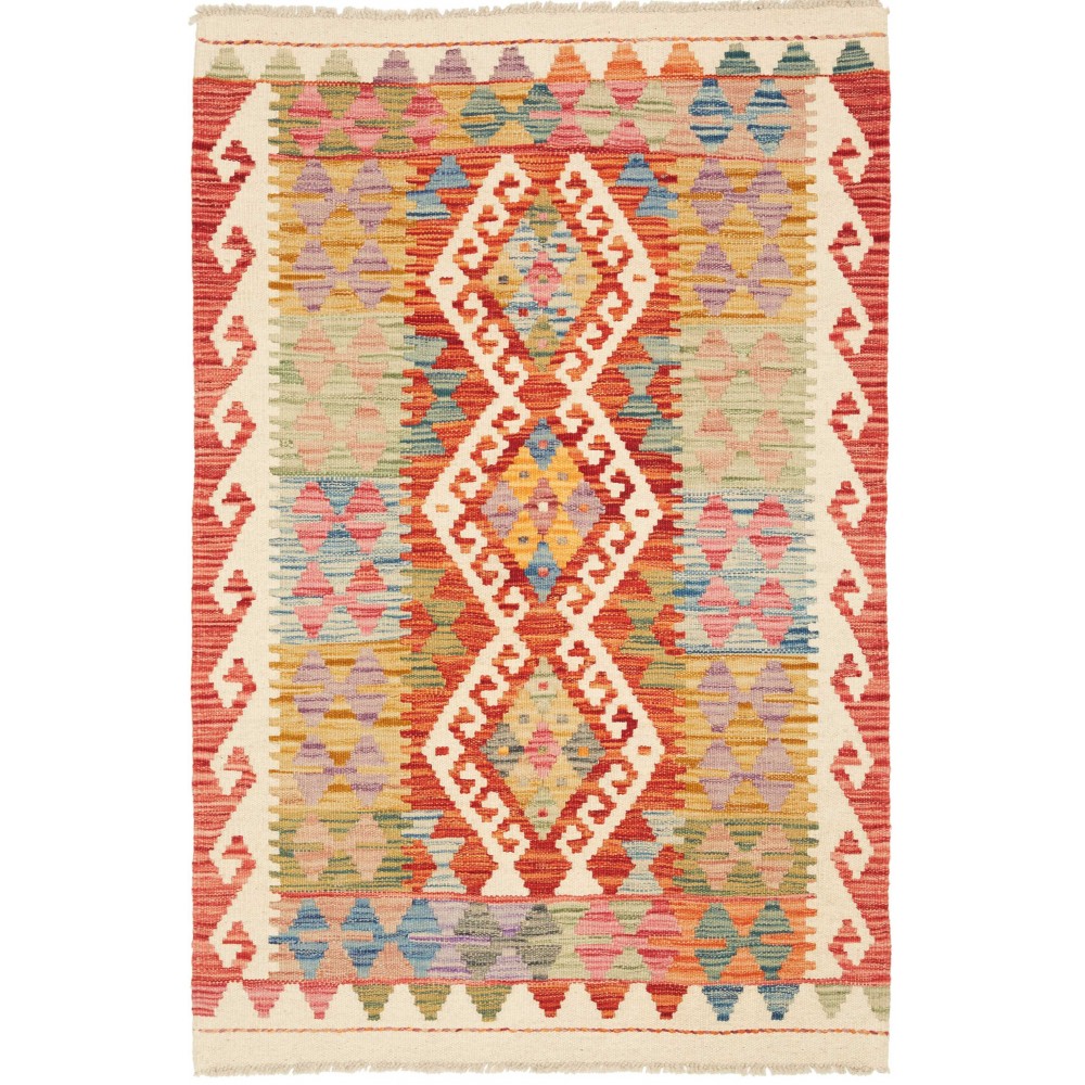 Tappeto Kilim Afghanistan marrone arancione 80x122