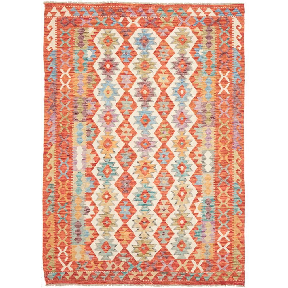 Tappeto Kilim Afghanistan arancione marrone 173x247