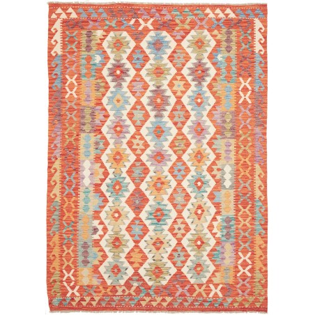 Tappeto Kilim Afghanistan arancione marrone 173x247