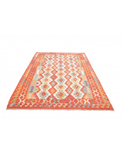 Tappeto Kilim Afghanistan arancione marrone 173x247