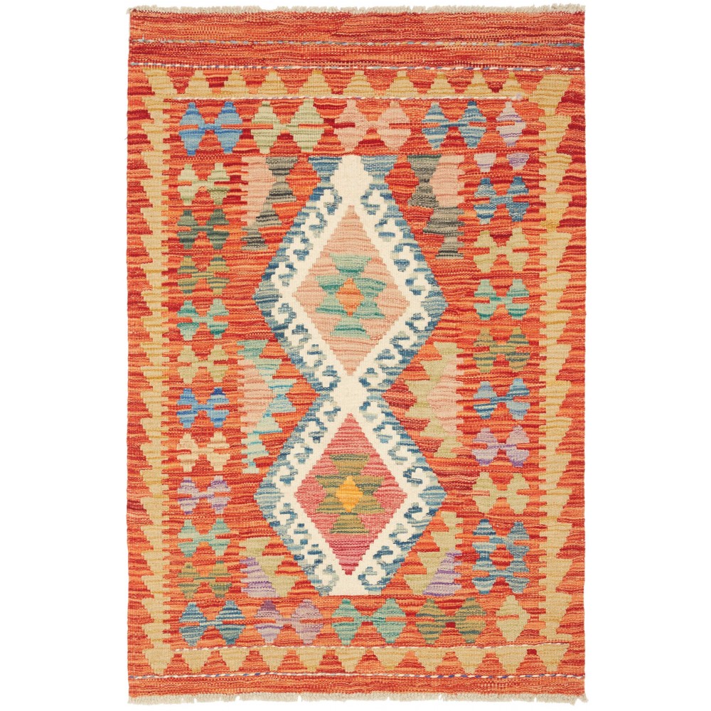Tappeto Kilim Afghanistan arancione marrone 81x121