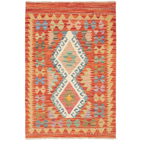 Tappeto Kilim Afghanistan arancione marrone 81x121