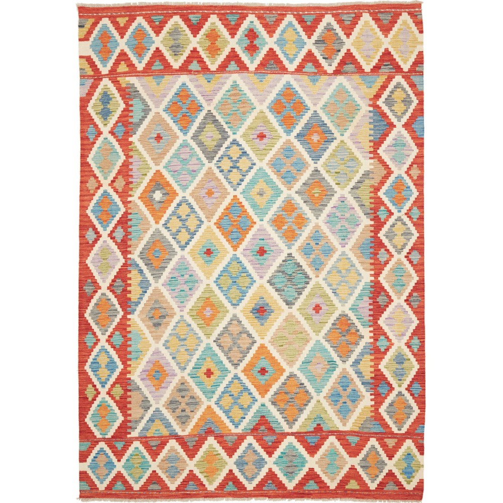Tappeto Kilim Afghanistan beige arancione 177x254
