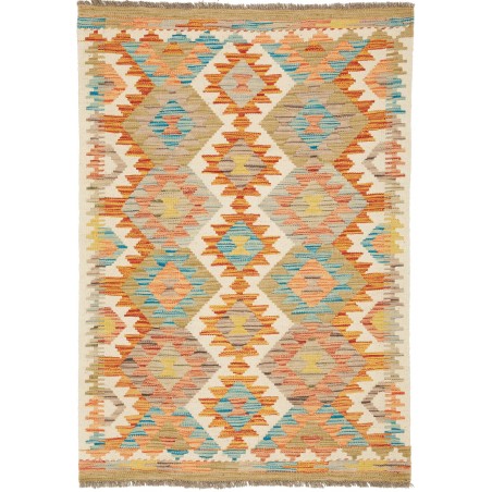 Tappeto Kilim Afghanistan marrone bianco 83x119