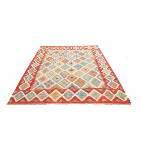 Tappeto Kilim Afghanistan beige arancione 177x254