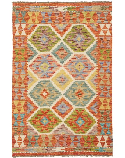 Tappeto Kilim Afghanistan marrone grigio 83x126