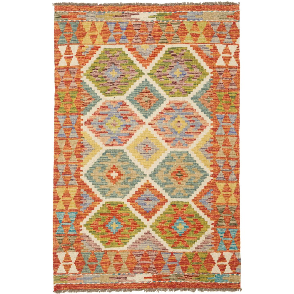 Tappeto Kilim Afghanistan marrone grigio 83x126