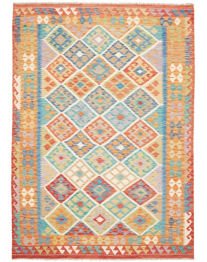 Tappeto Kilim Afghanistan marrone rosso 173x245