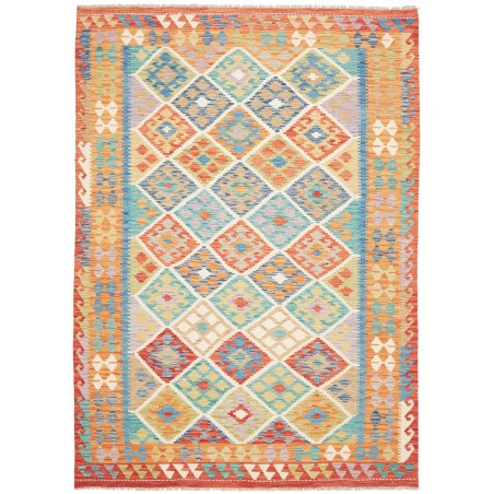 Tappeto Kilim Afghanistan marrone rosso 173x245