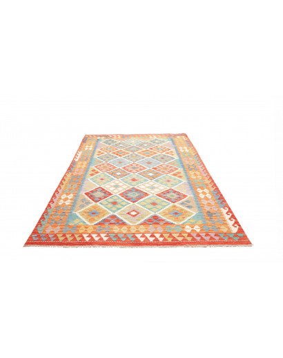 Tappeto Kilim Afghanistan marrone rosso 173x245