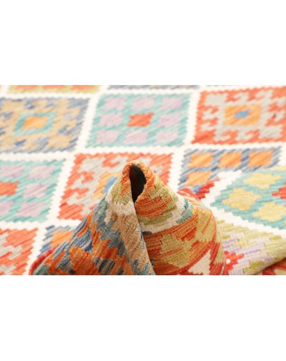 Tappeto Kilim Afghanistan marrone rosso 173x245