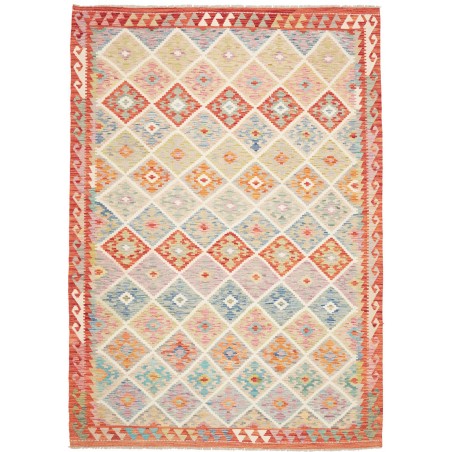 Tappeto Kilim Afghanistan beige arancione 183x257