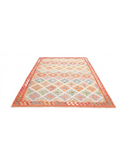 Tappeto Kilim Afghanistan beige arancione 183x257