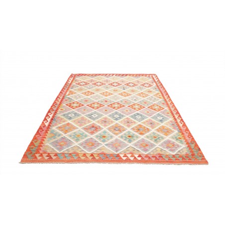Tappeto Kilim Afghanistan beige arancione 183x257