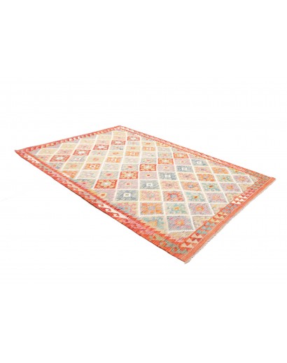 Tappeto Kilim Afghanistan beige arancione 183x257