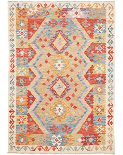 Tappeto Kilim Afghanistan marrone giallo 178x250