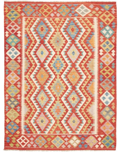 Tappeto Kilim Afghanistan arancione marrone 176x237