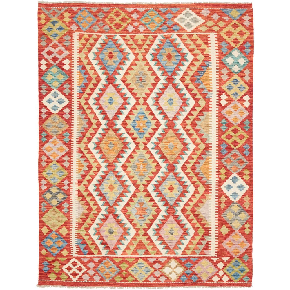 Tappeto Kilim Afghanistan arancione marrone 176x237