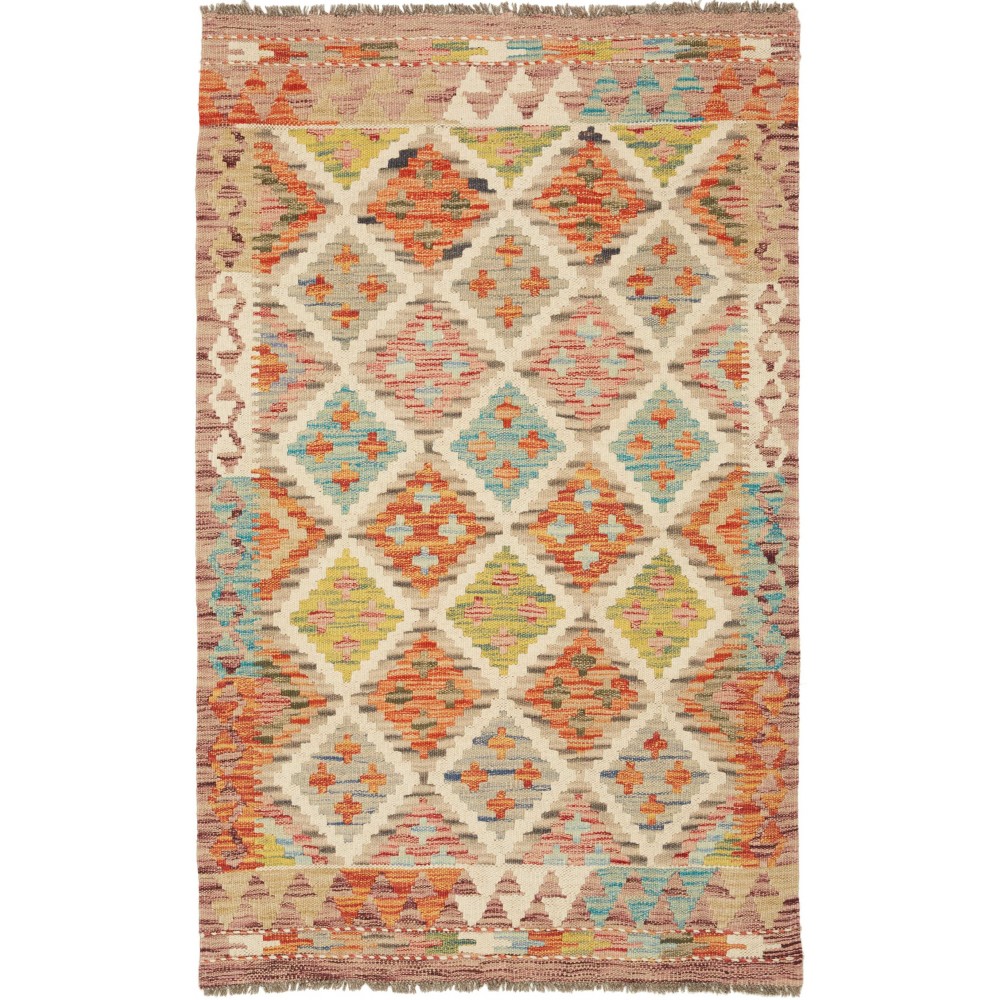 Tappeto Kilim Afghanistan marrone grigio 79x127