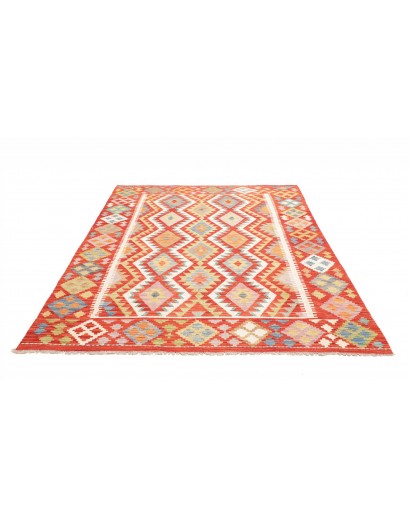 Tappeto Kilim Afghanistan arancione marrone 176x237