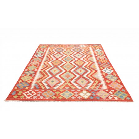 Tappeto Kilim Afghanistan arancione marrone 176x237