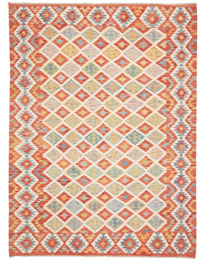 Tappeto Kilim Afghanistan marrone rosso 180x247