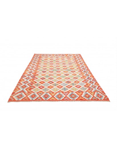 Tappeto Kilim Afghanistan marrone rosso 180x247