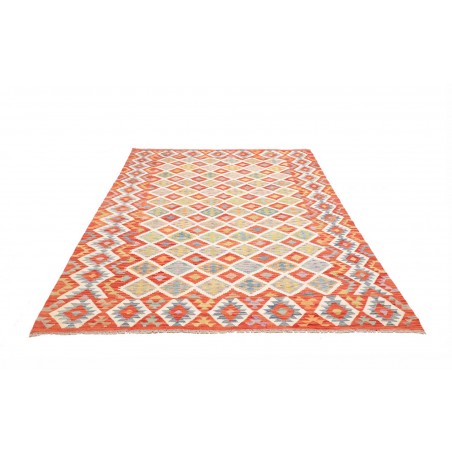 Tappeto Kilim Afghanistan marrone rosso 180x247
