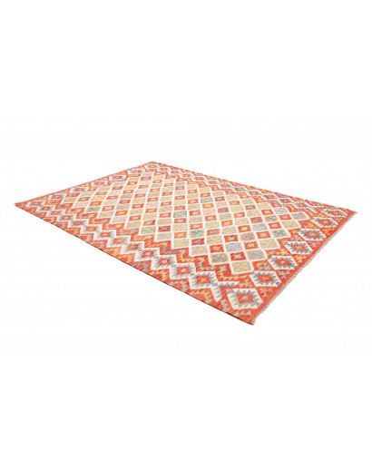 Tappeto Kilim Afghanistan marrone rosso 180x247