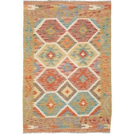 Tappeto Kilim Afghanistan marrone bianco 85x124