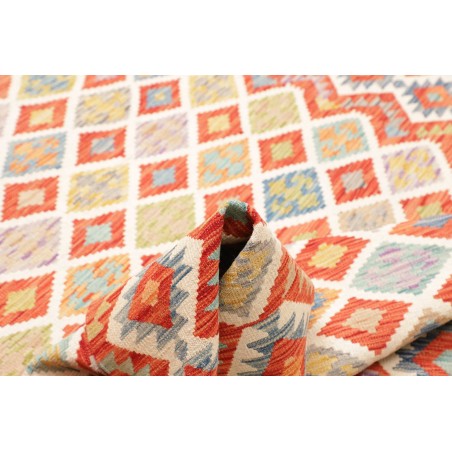 Tappeto Kilim Afghanistan marrone rosso 180x247