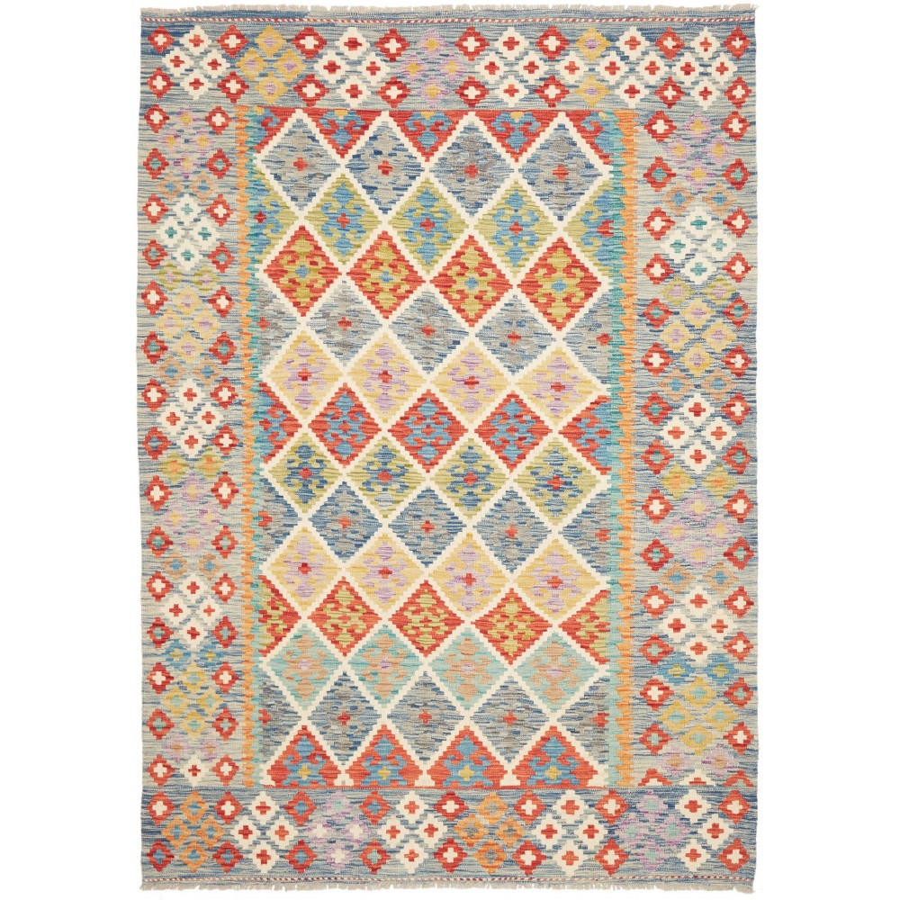Tappeto Kilim Afghanistan beige arancione 174x242