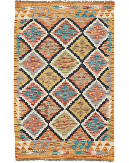 Tappeto Kilim Afghanistan marrone 83x128