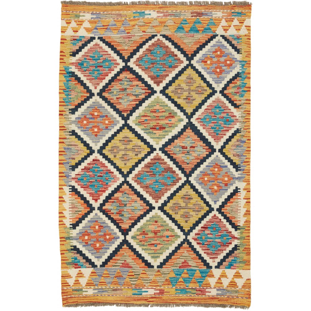 Tappeto Kilim Afghanistan marrone 83x128